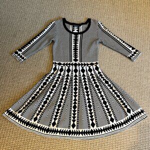 Nina Leonard Patterned Knit Dress